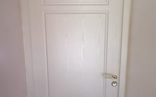 стальная дверь с зеркалом и одним замком, готовая установка
